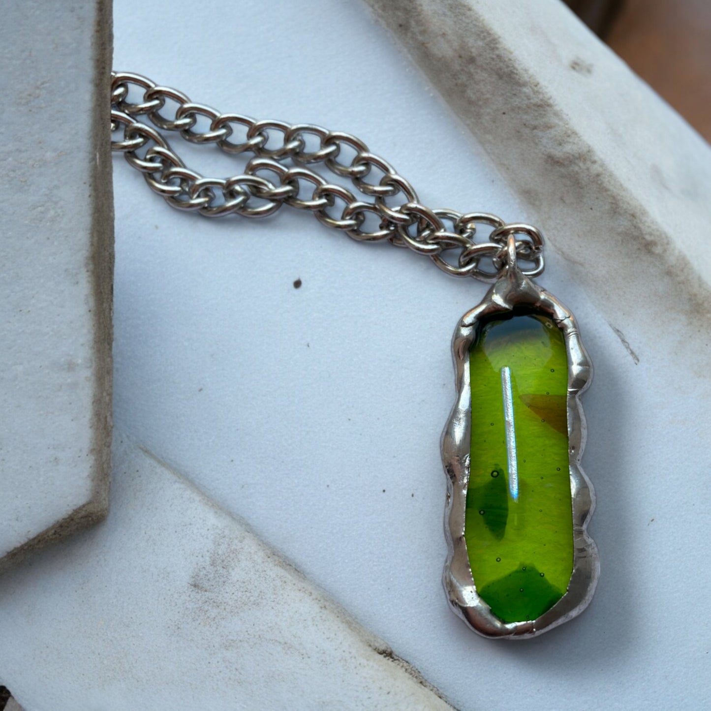 Slime Portal | Fused Glass O Ring Necklace