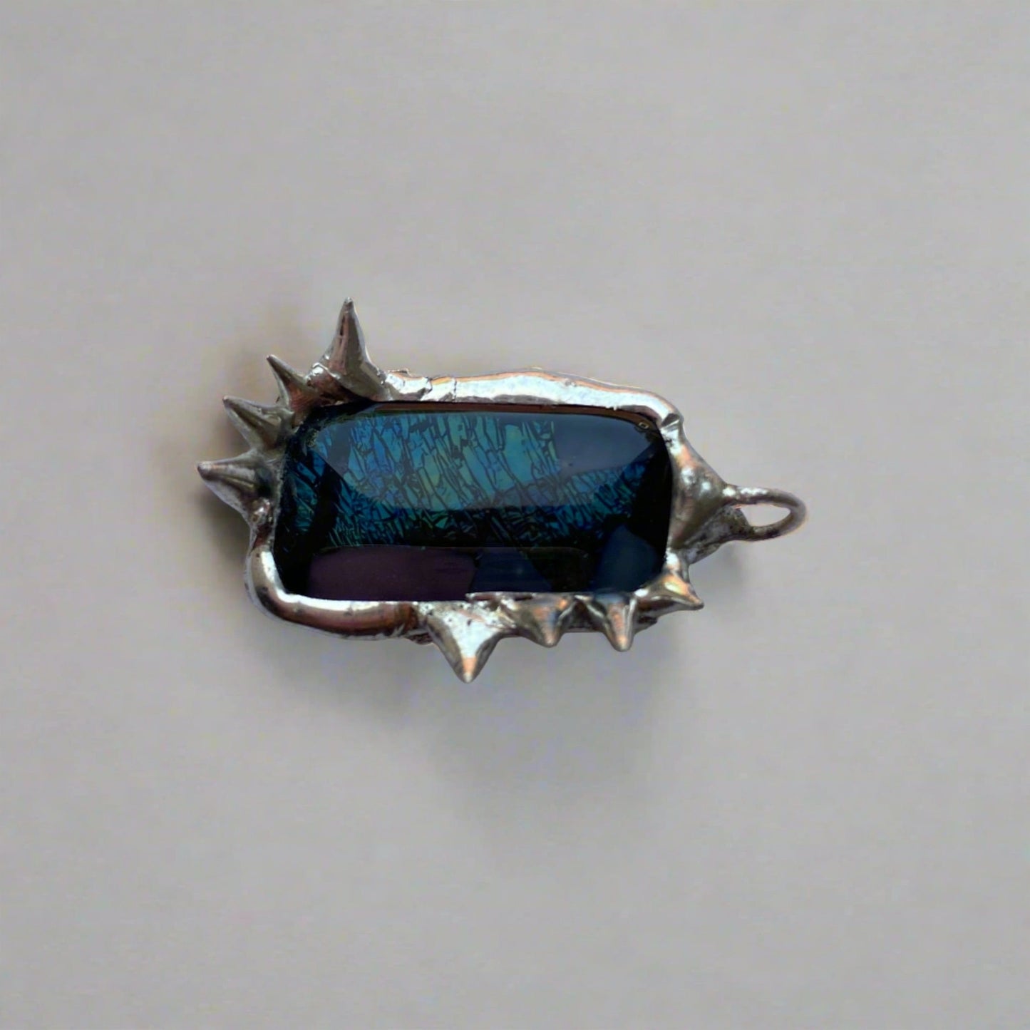 Chaos Creature Pendant | Spiked Fused Glass Amulet