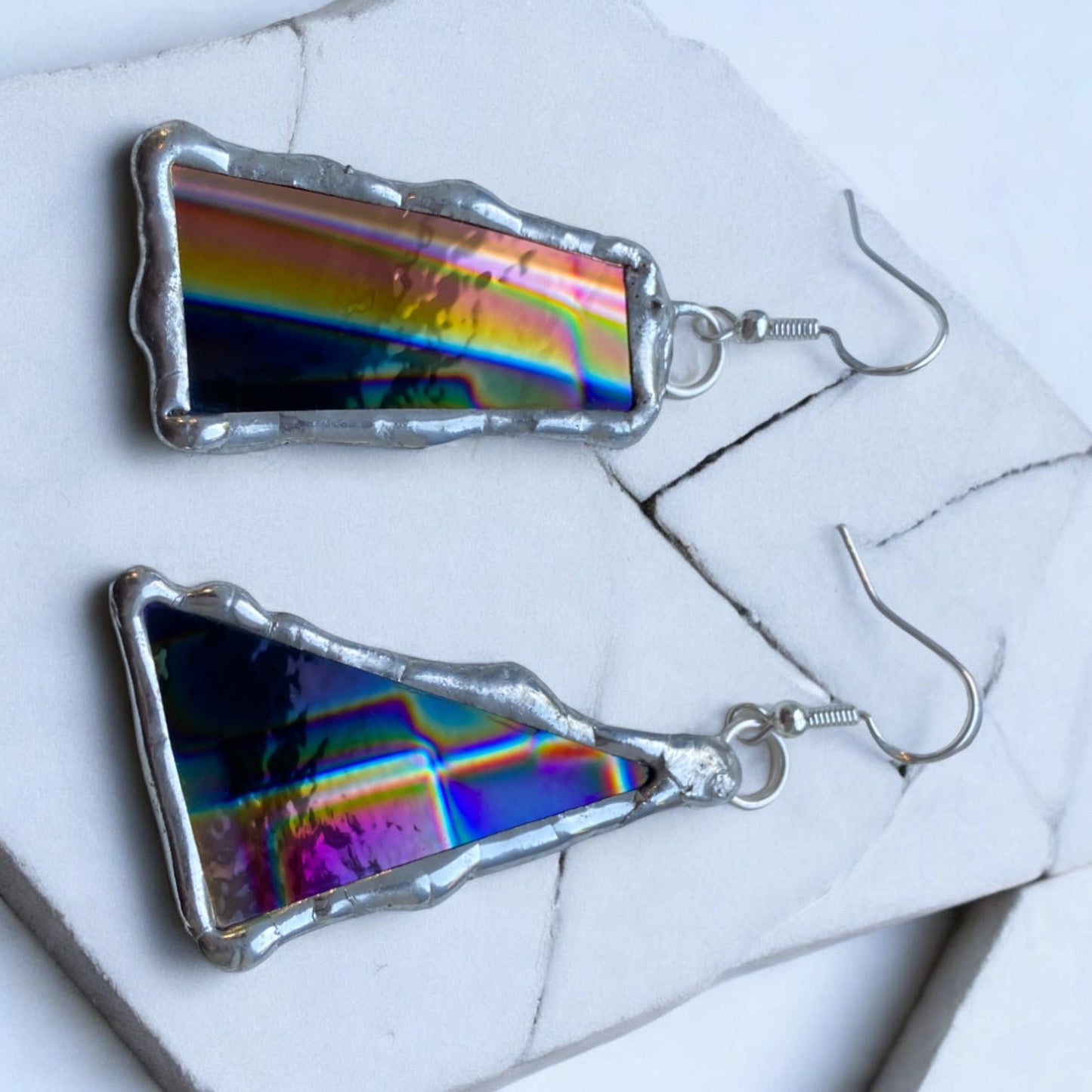 Trance Fractal Portals | Stained Glass Earrings