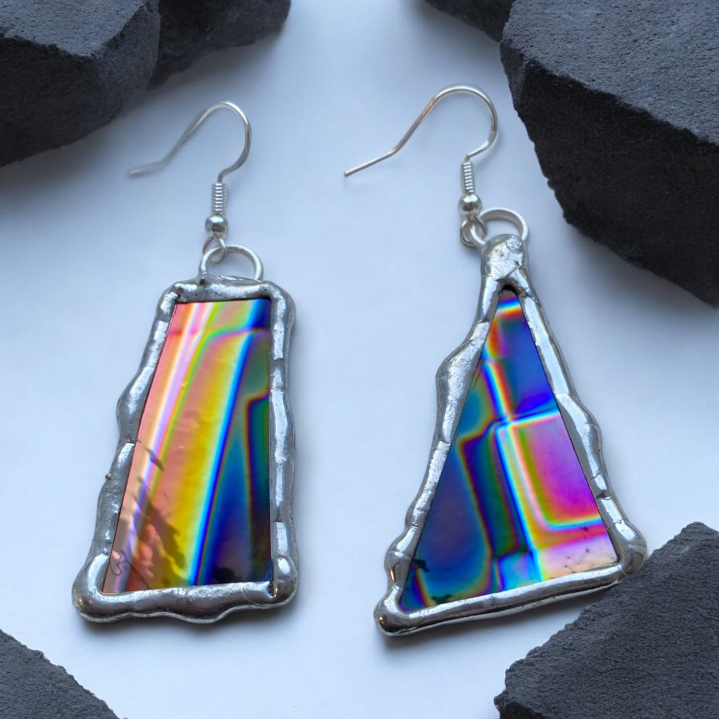 Trance Fractal Portals | Stained Glass Earrings