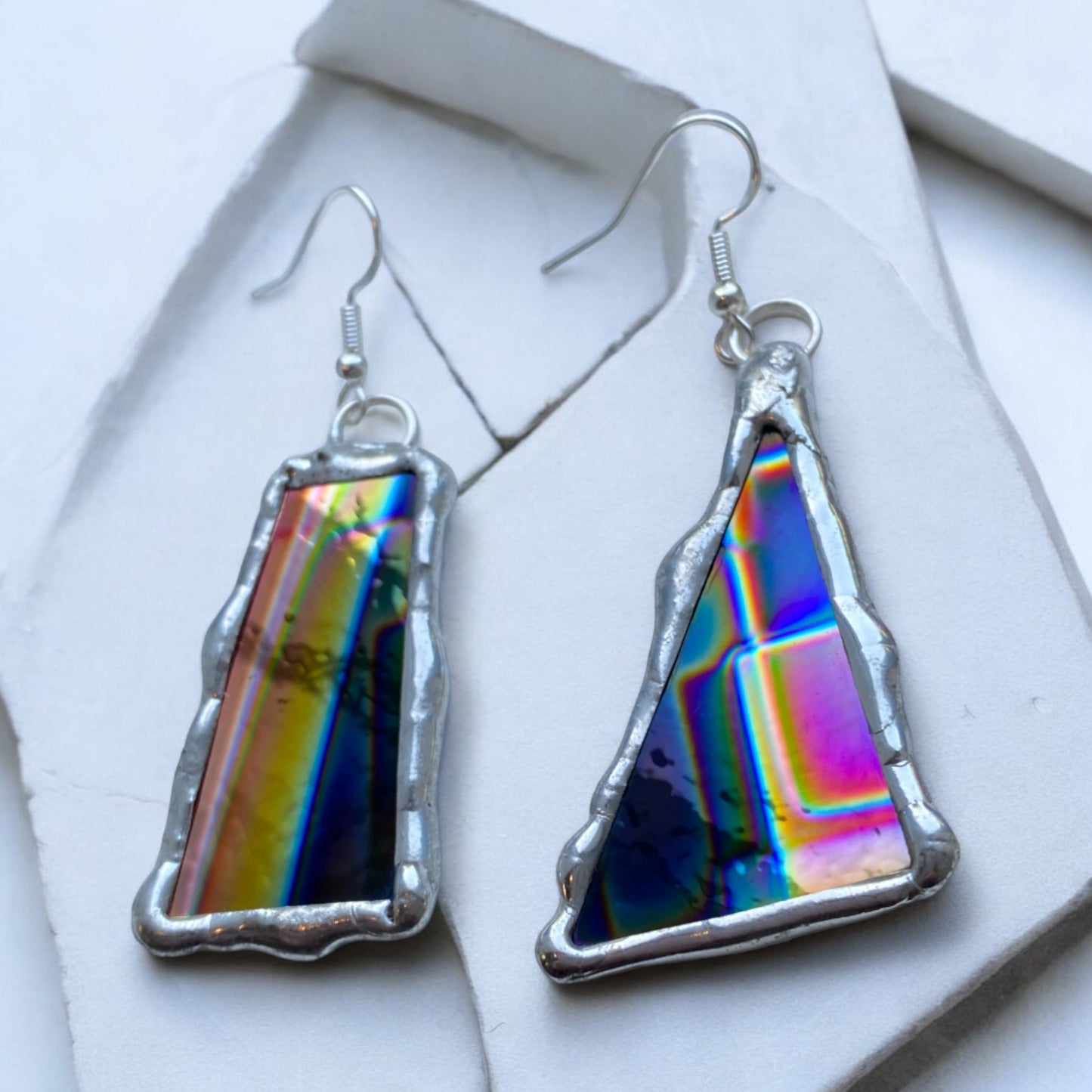 Trance Fractal Portals | Stained Glass Earrings
