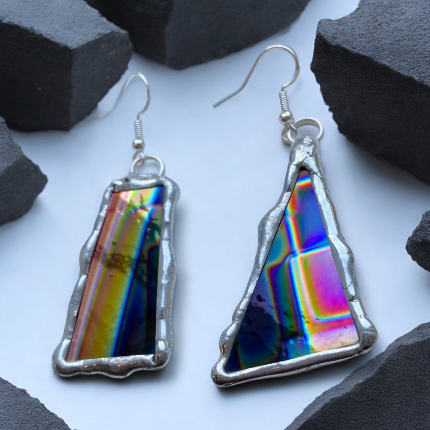 Trance Fractal Portals | Stained Glass Earrings