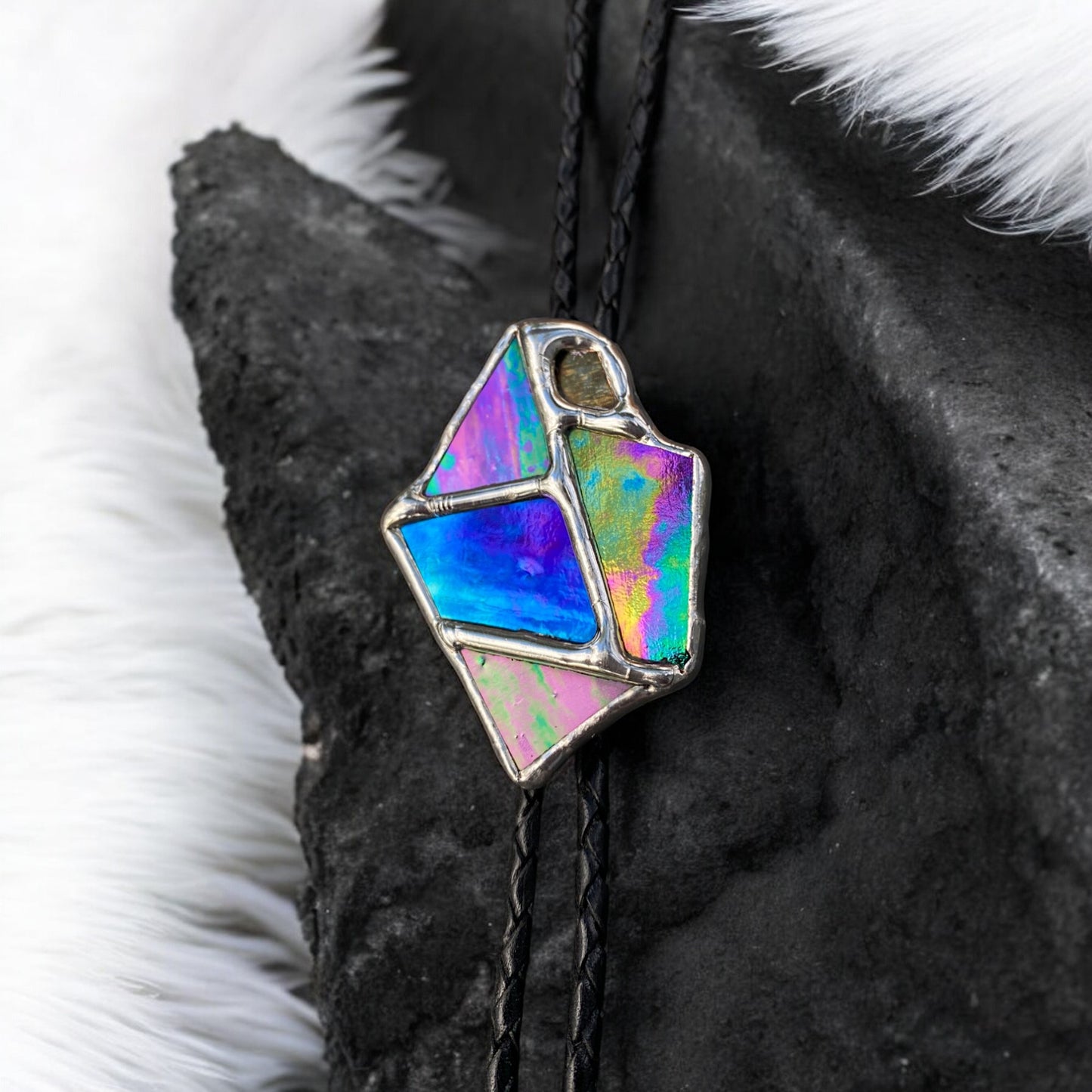 Shatter Realm Stained Glass Bolo Tie