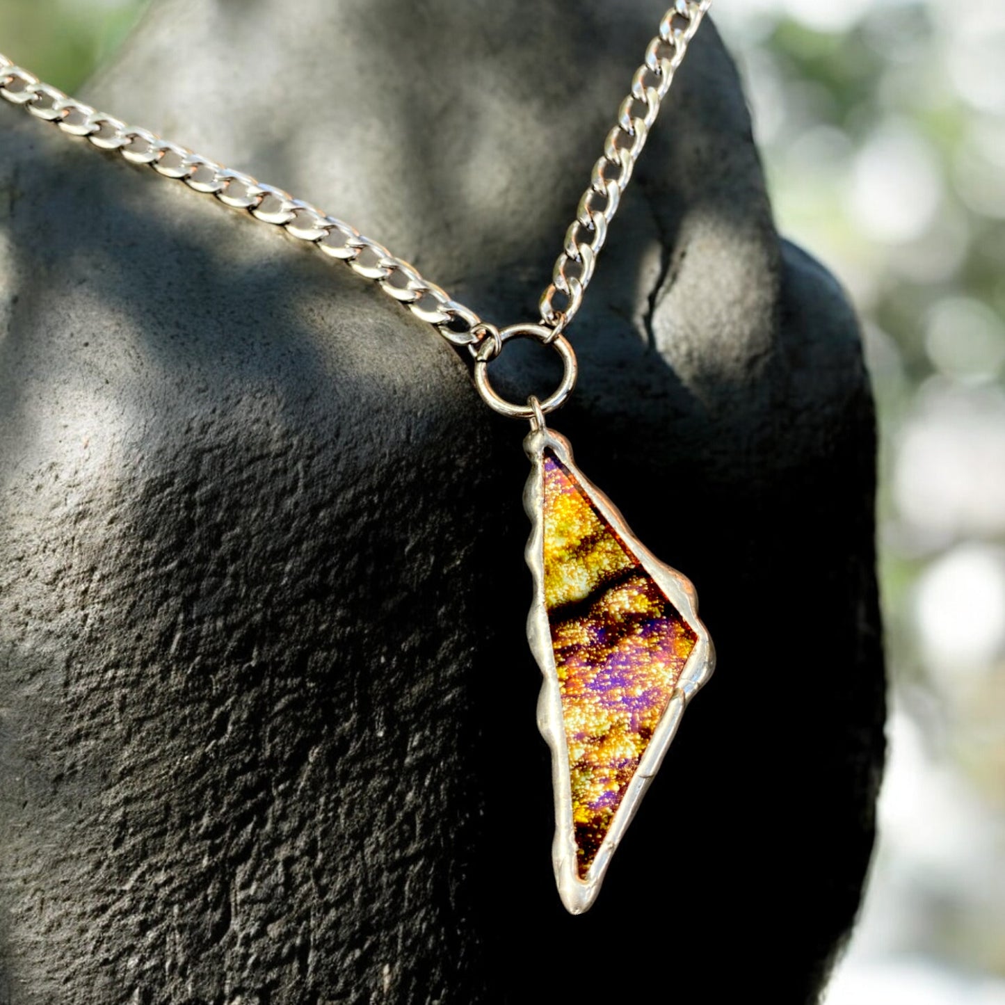 Starburst Shard | Stained Glass O Ring Necklace