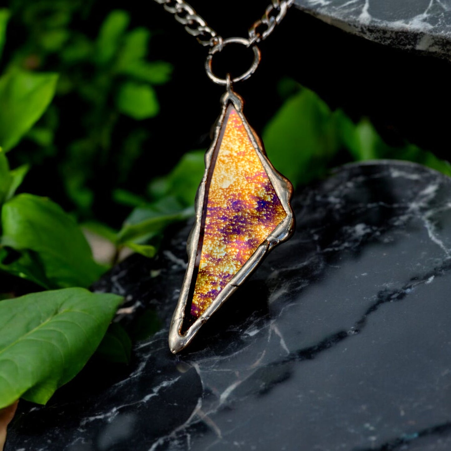 Starburst Shard | Stained Glass O Ring Necklace