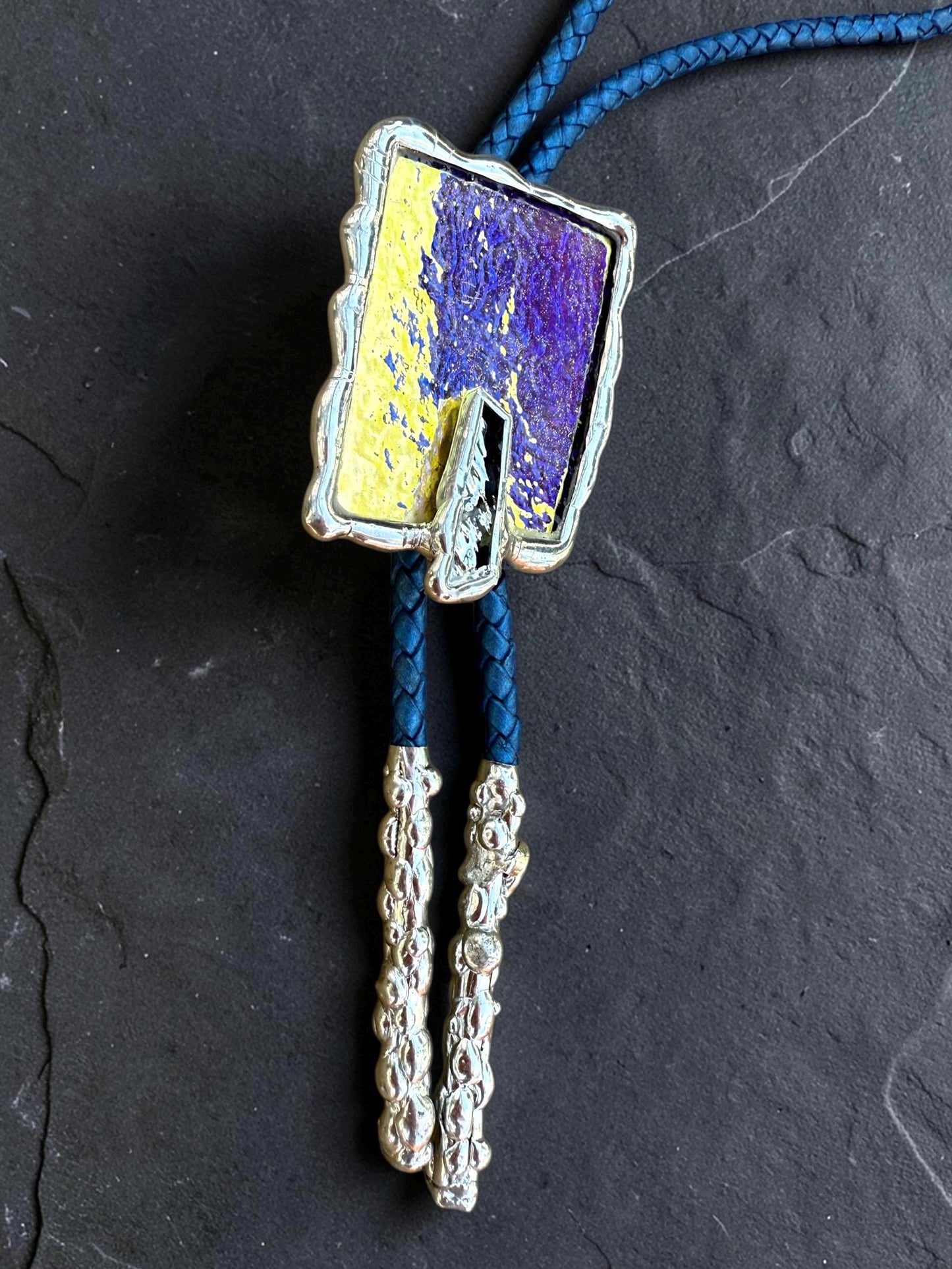 Stained Glass Bolo Tie – Handmade Western Statement Necklace | Whimsical Jewelry for Festival Fashion and Celestial Cowboy Vibes, Unisex