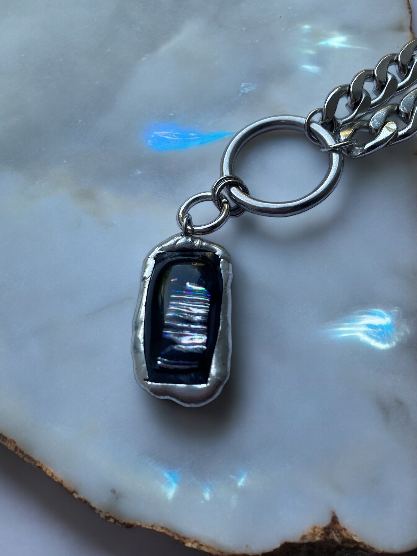 Chromatic Portal | Fused Glass O Ring Necklace