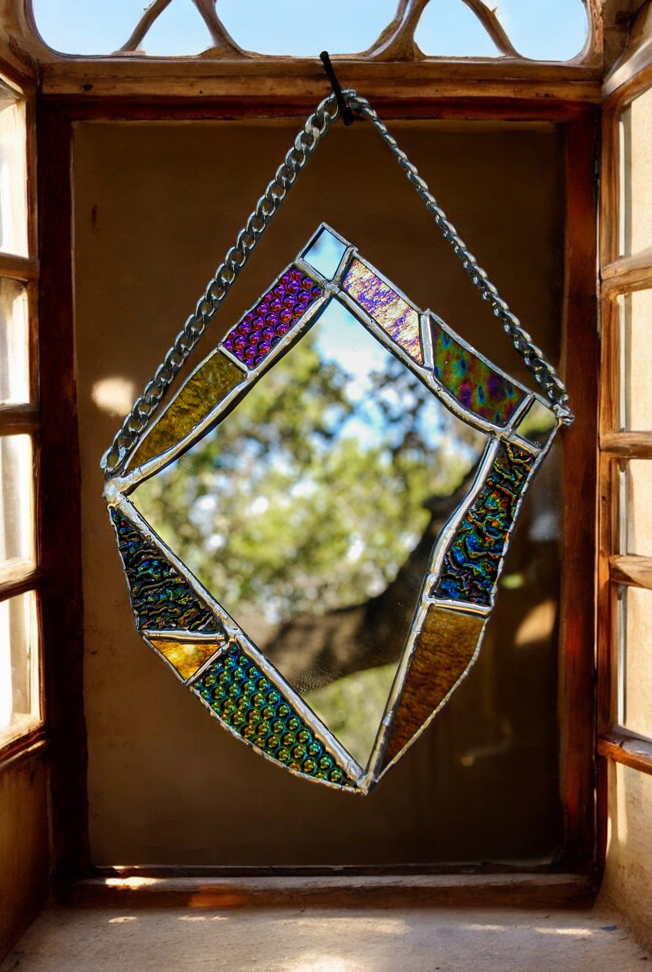 Stardust Stained Glass Mirror