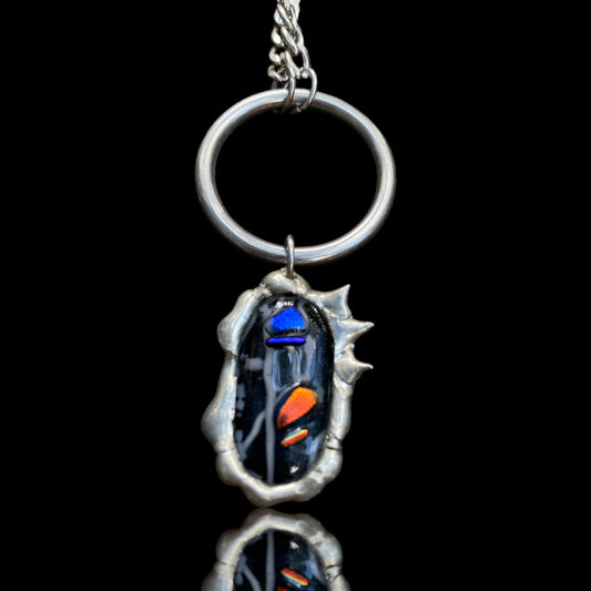 Technoir Portal | Spiky Fused Glass O Ring Necklace