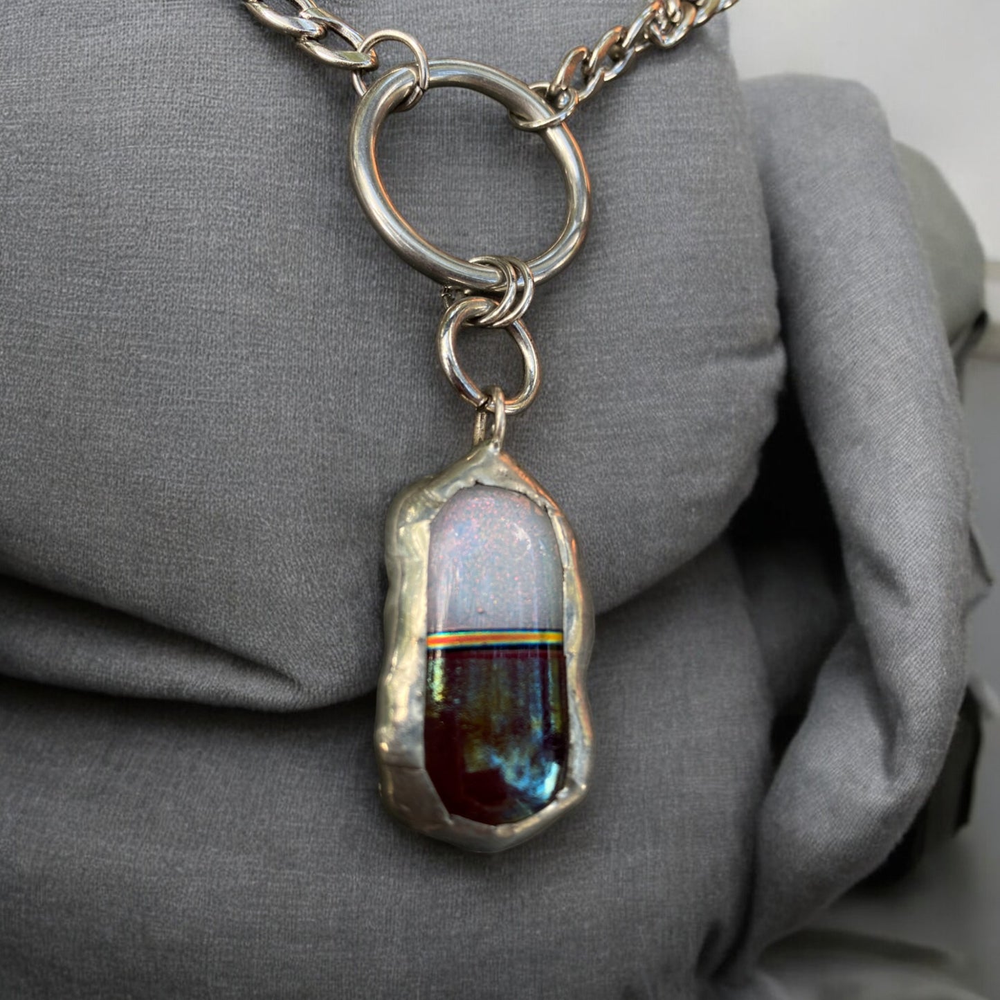 Horizon Portal | Fused Glass O Ring Necklace