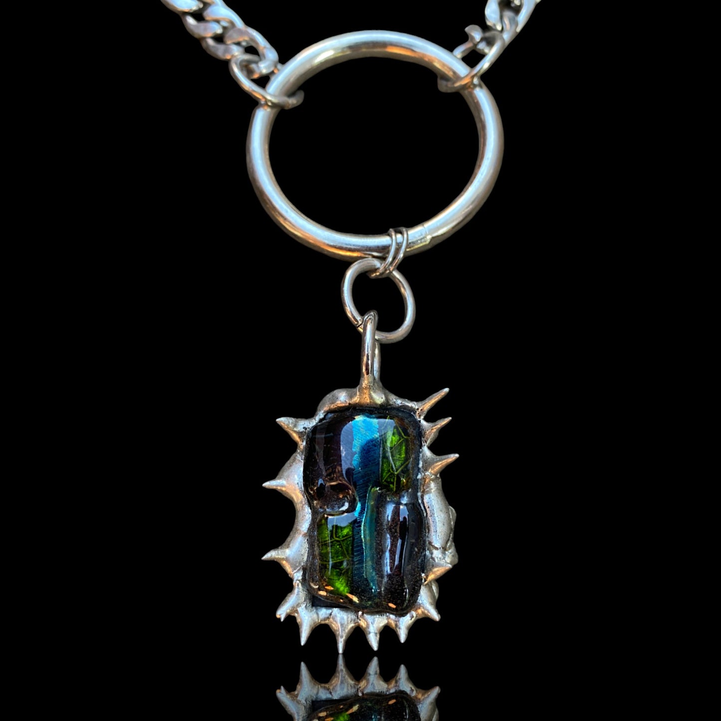 Ruthless Portal | Spiky Fused Glass O Ring Necklace