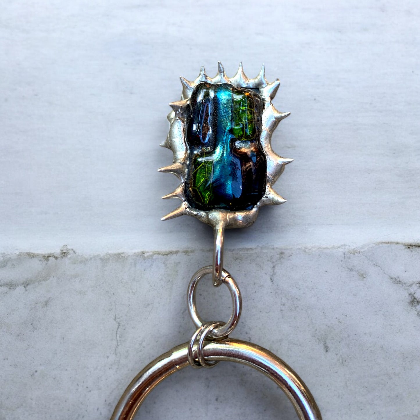 Ruthless Portal | Spiky Fused Glass O Ring Necklace