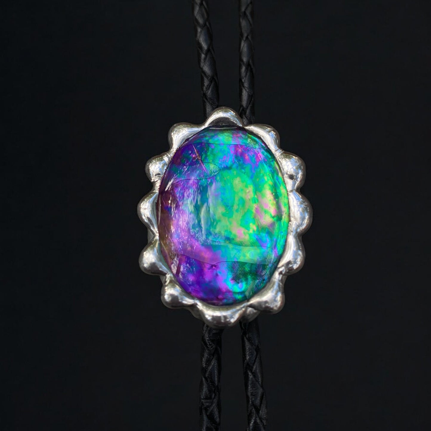 Celestial Orb Stained Glass Bolo Tie