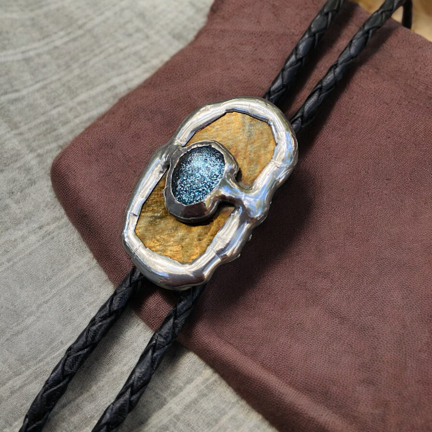 Aureate Shimmer Stained Glass Bolo Tie