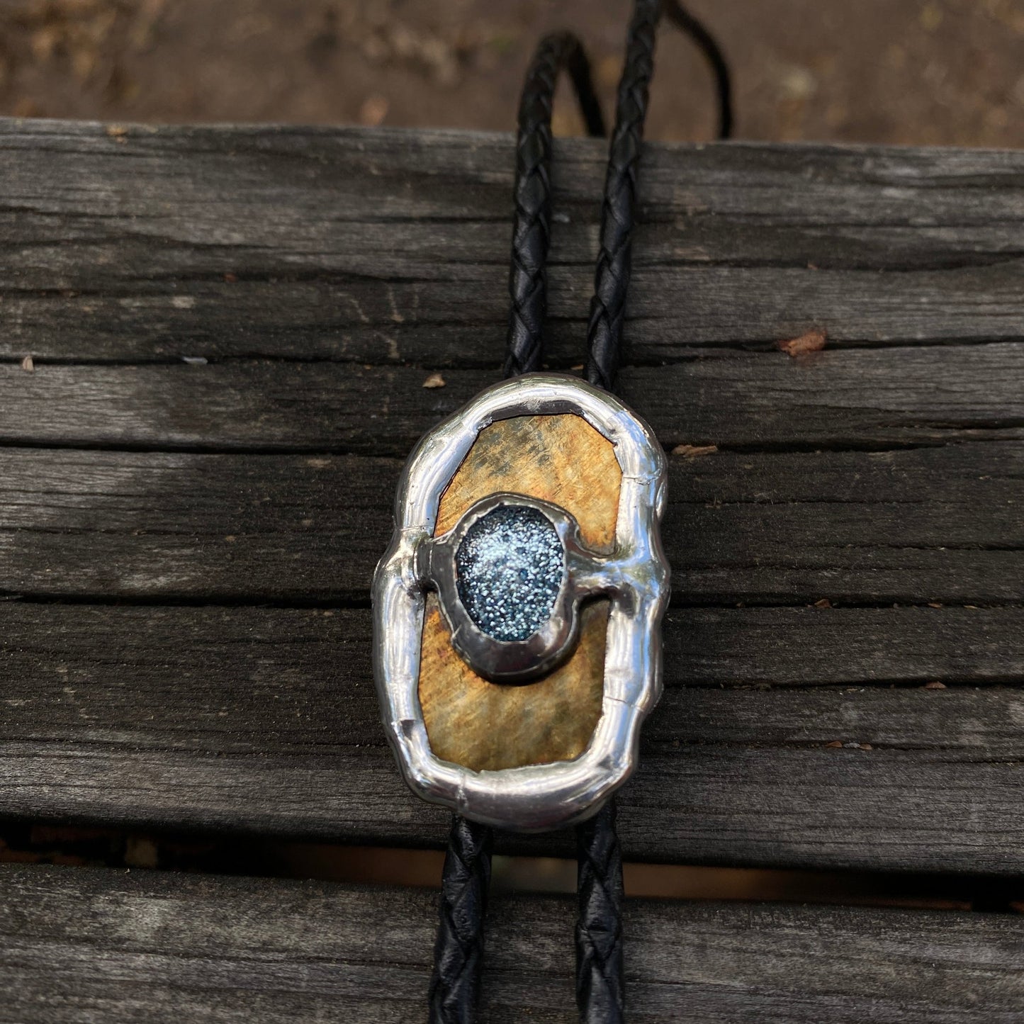 Aureate Shimmer Stained Glass Bolo Tie