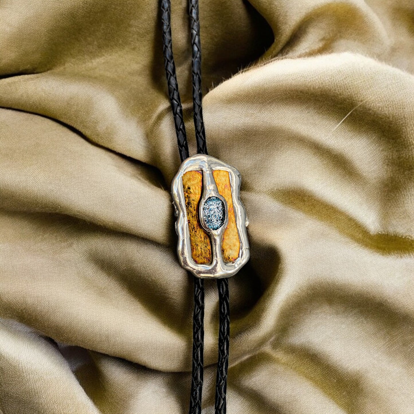 Aureate Glimmer Stained Glass Bolo Tie