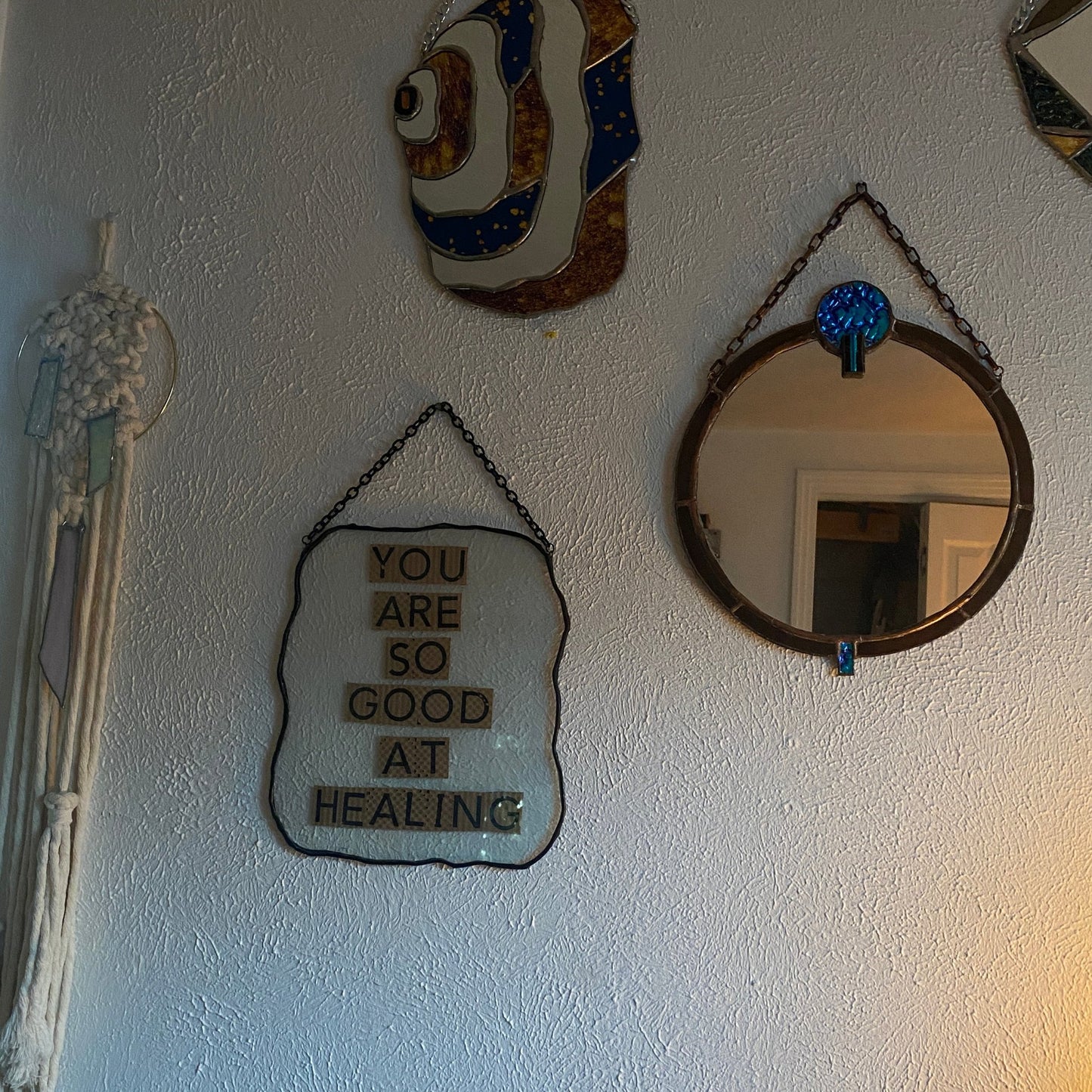 You Are So Good At Healing Stained Glass Panel