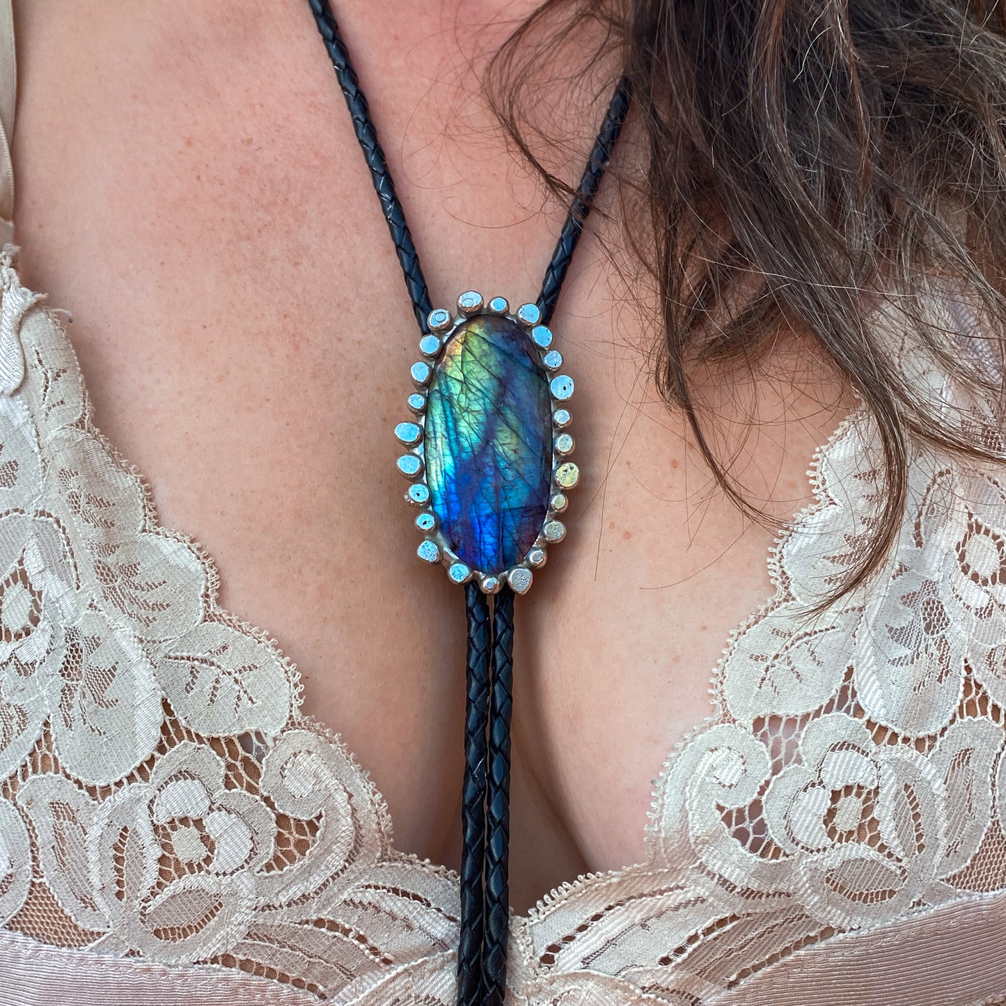 Labradorite Chant Bolo Tie