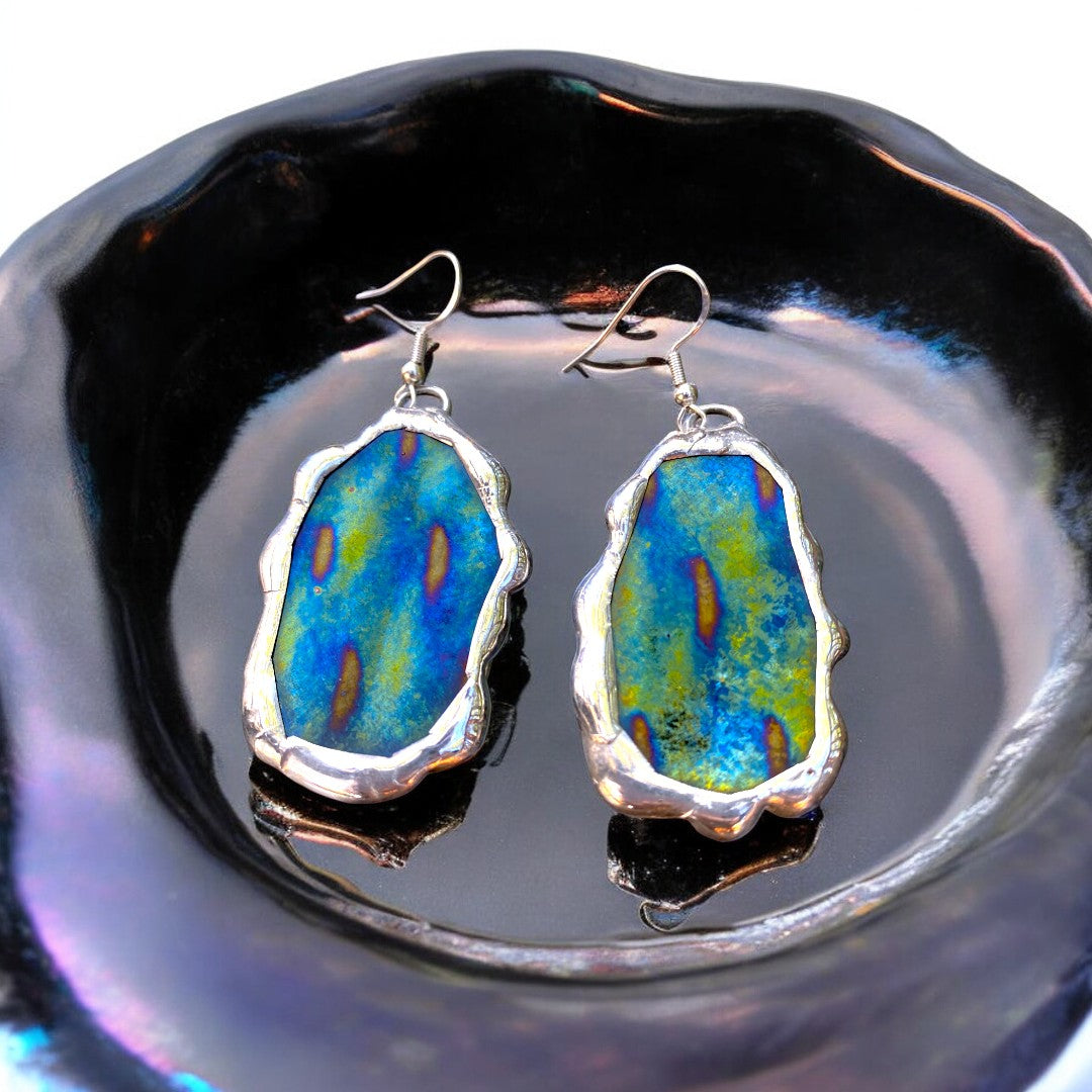 Peacock Big Portals | Stained Glass Earrings