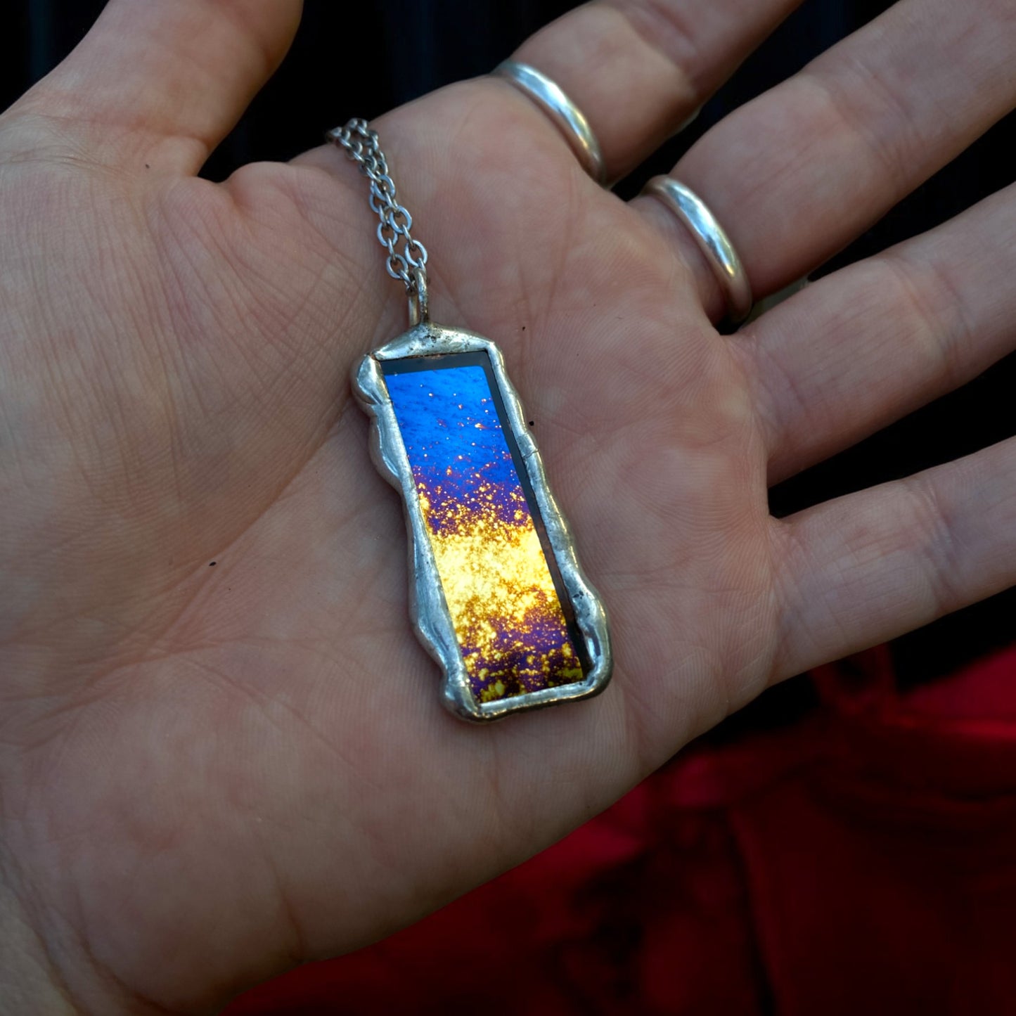 Exploding Star Portal | Stained Glass Pendant Necklace