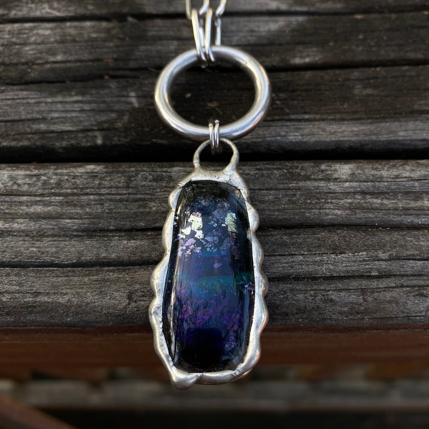 Aquarius Pendant | Fused Glass O Ring Necklace