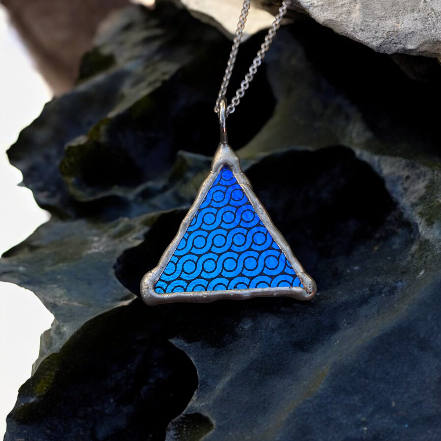 Fractal Pyramid | Dichroic Pendant Necklace