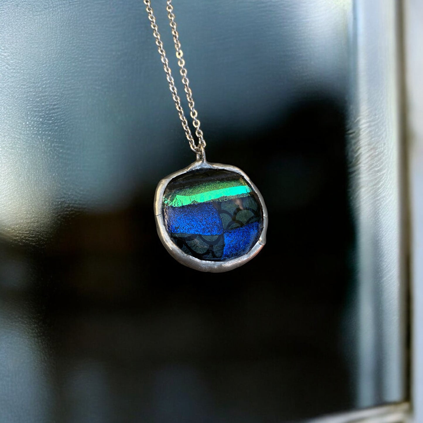 Mermaid Portal | Fused Glass Dichroic Pendant