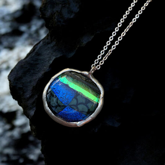 Mermaid Portal | Fused Glass Dichroic Pendant