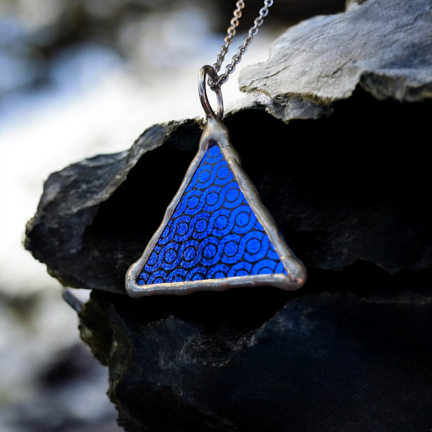 Fractal Pyramid | Dichroic Pendant Necklace