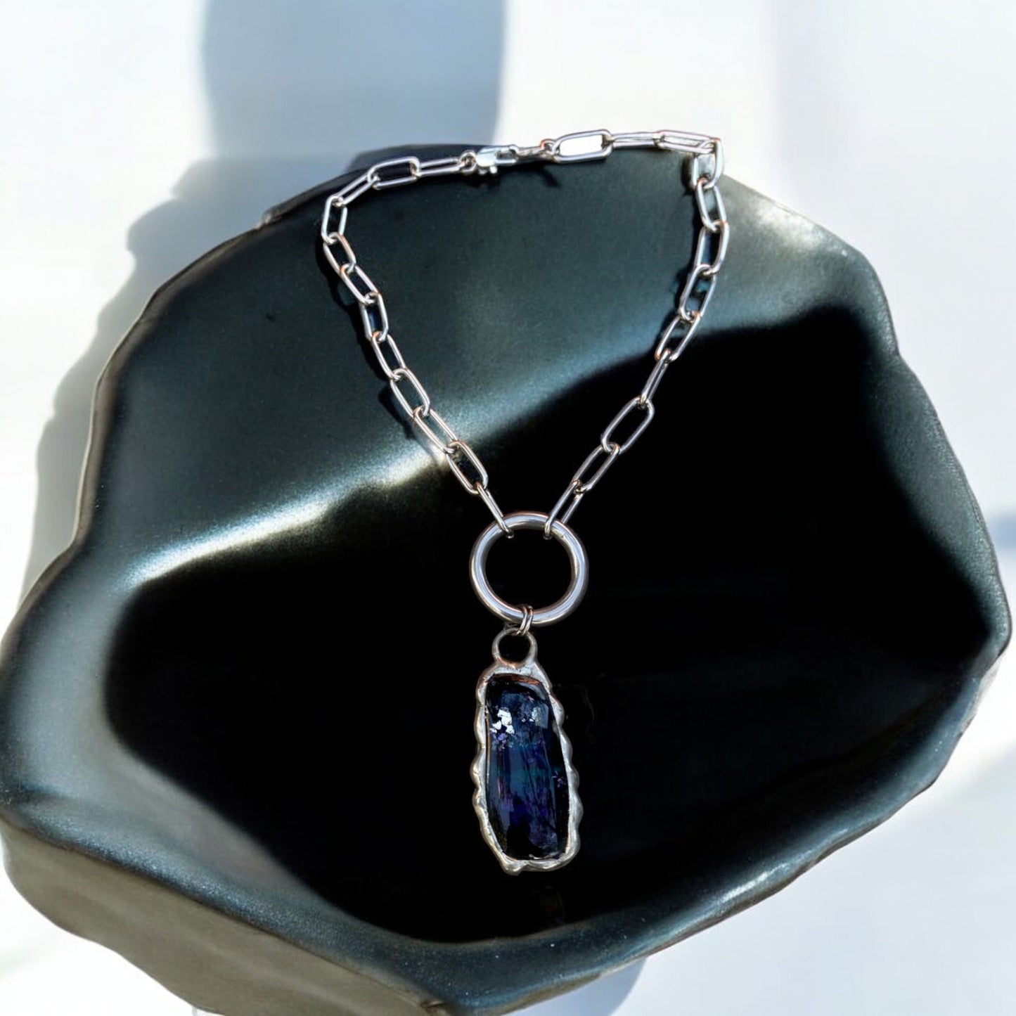 Aquarius Pendant | Fused Glass O Ring Necklace