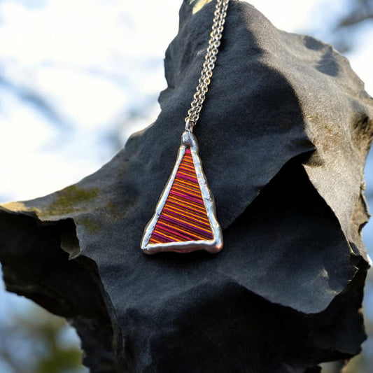 Spark Shard | Stained Glass Dichroic Pendant