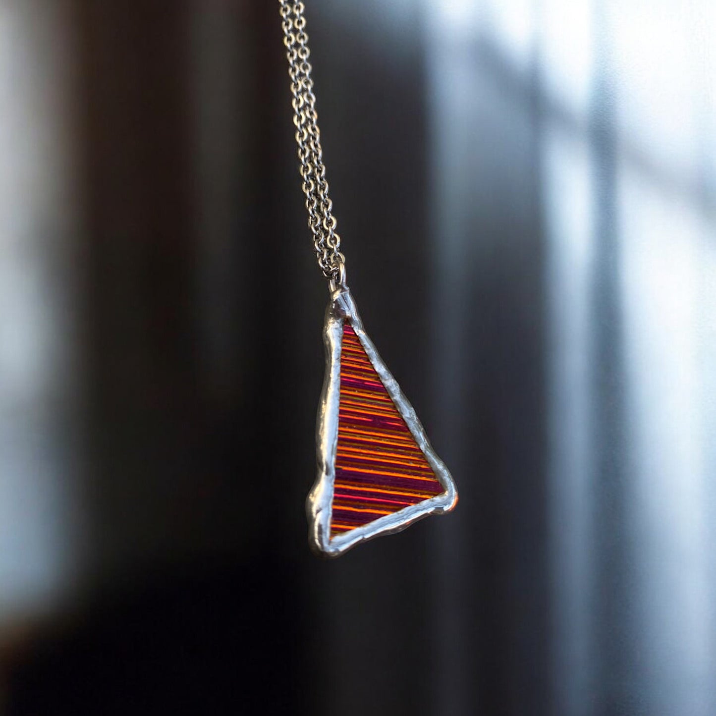 Spark Shard | Stained Glass Dichroic Pendant