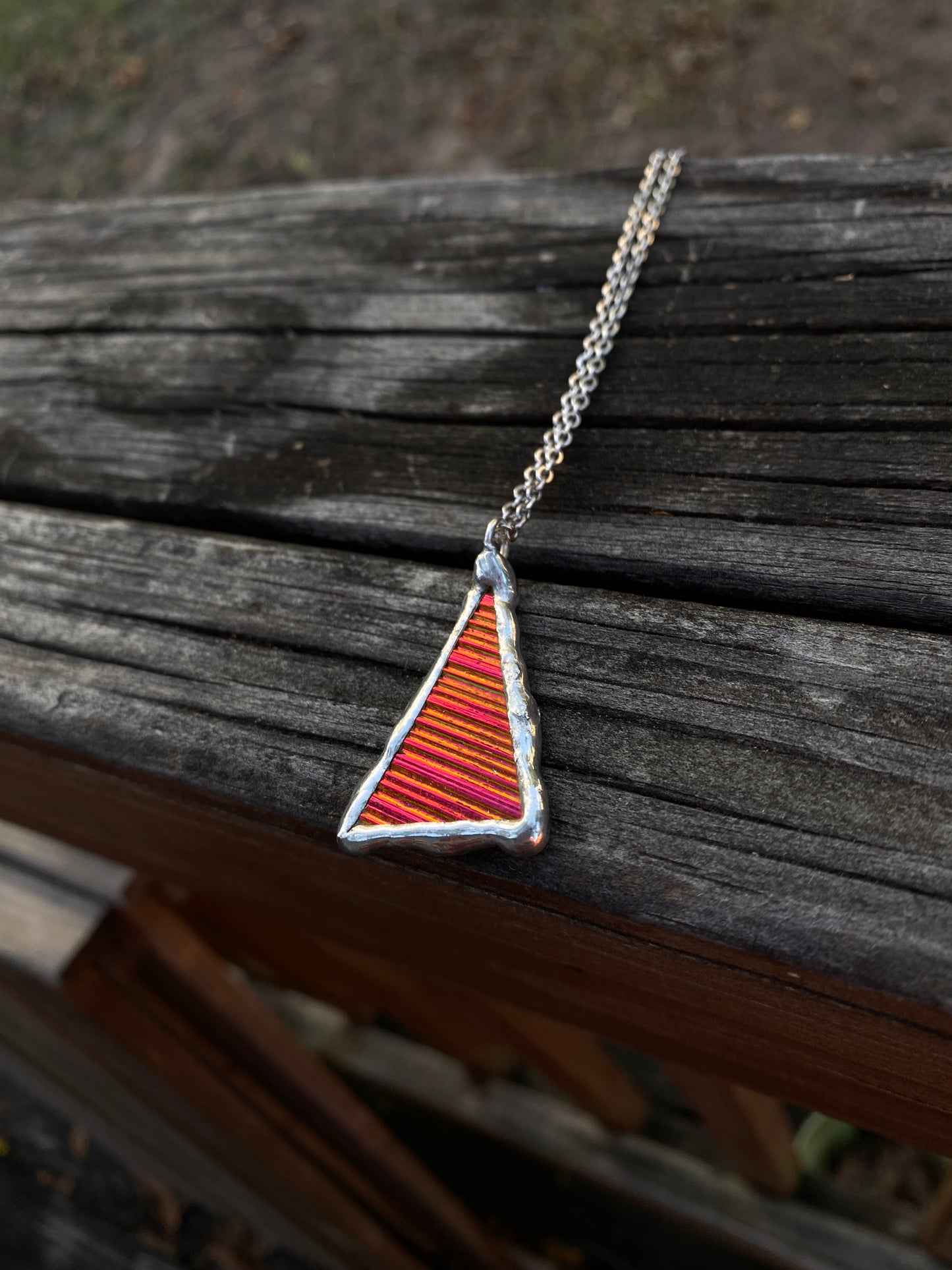 Spark Shard | Stained Glass Dichroic Pendant