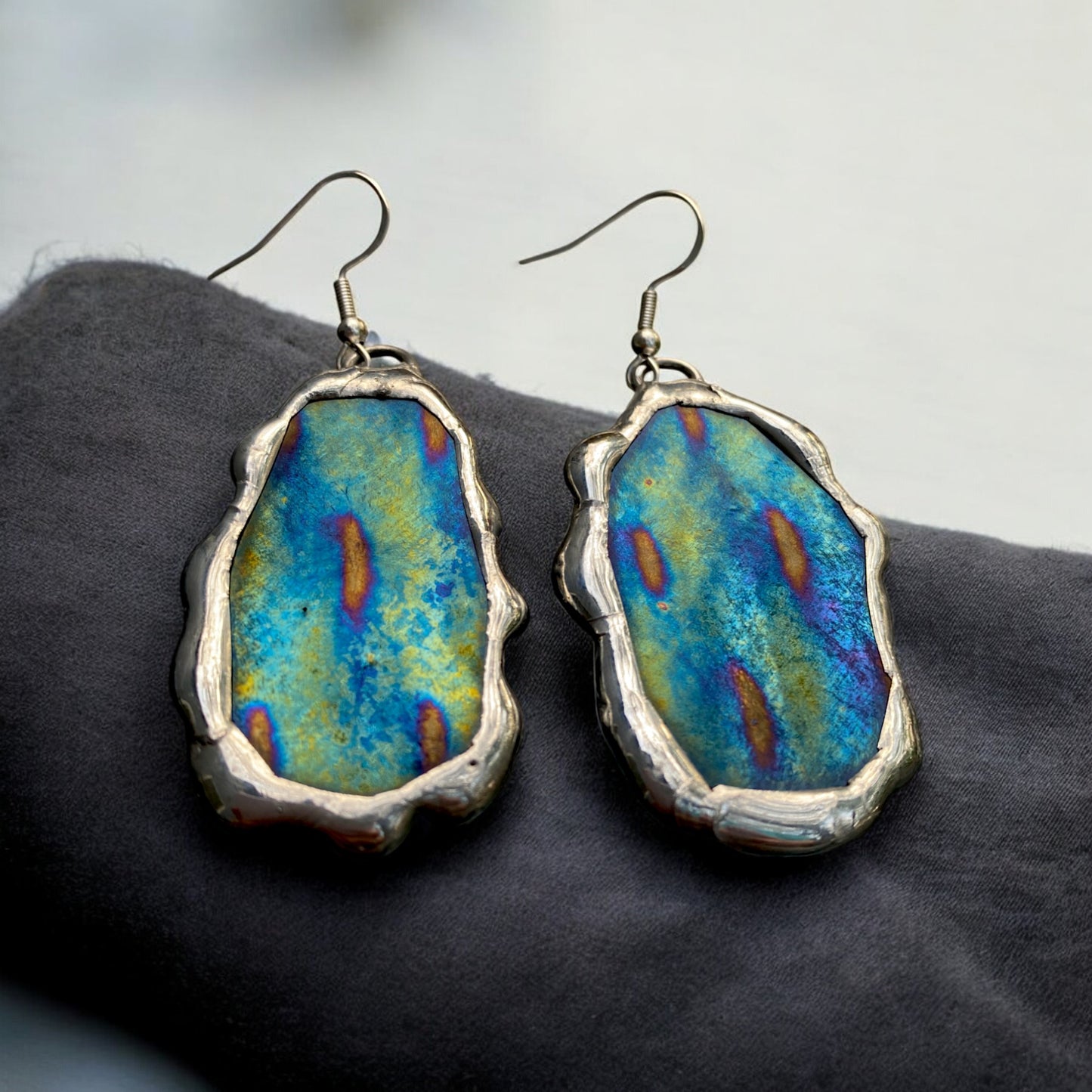 Peacock Big Portals | Stained Glass Earrings