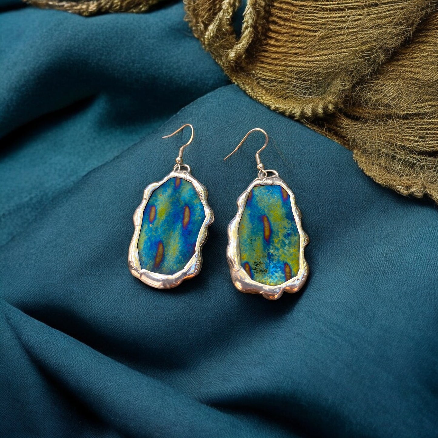 Peacock Big Portals | Stained Glass Earrings