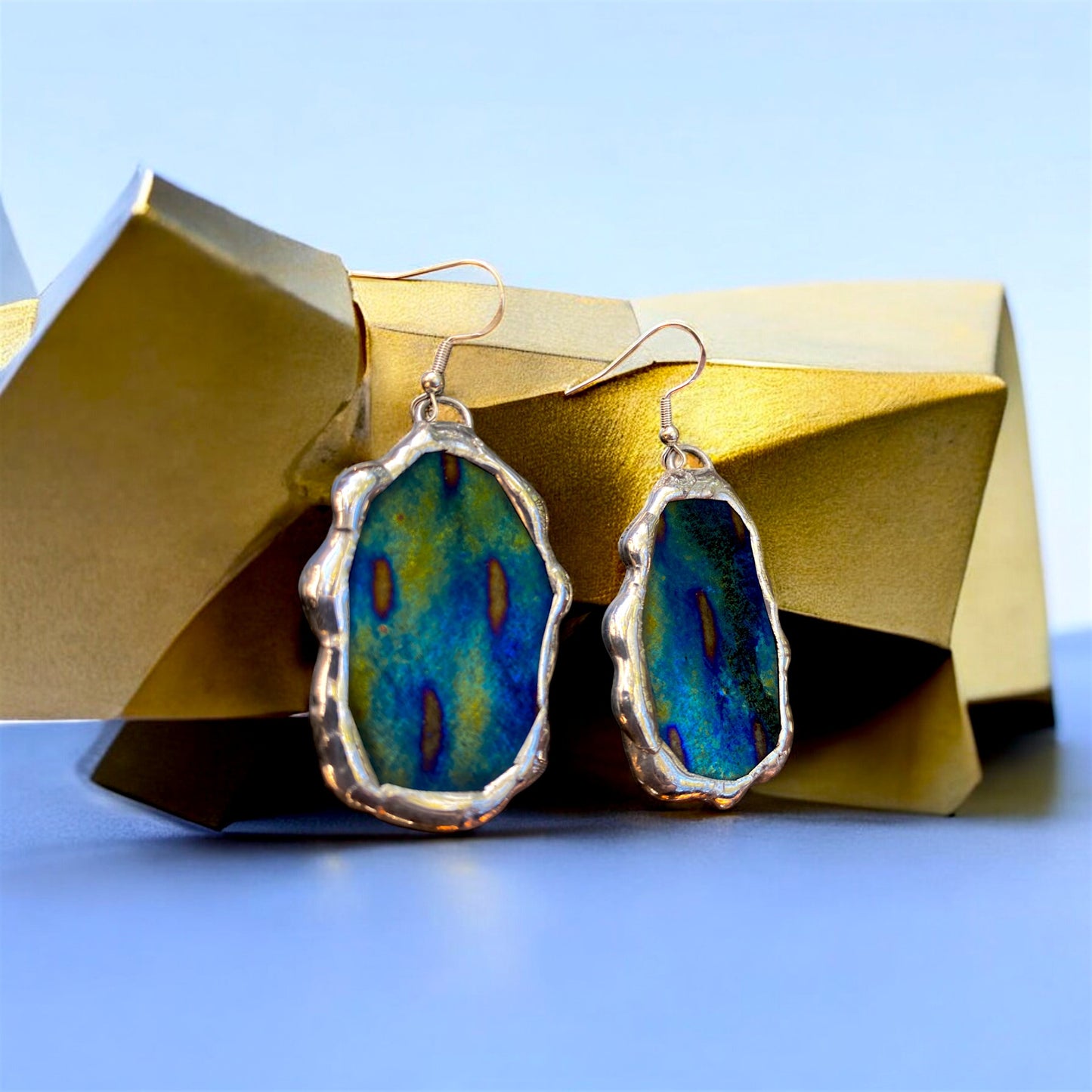 Peacock Big Portals | Stained Glass Earrings