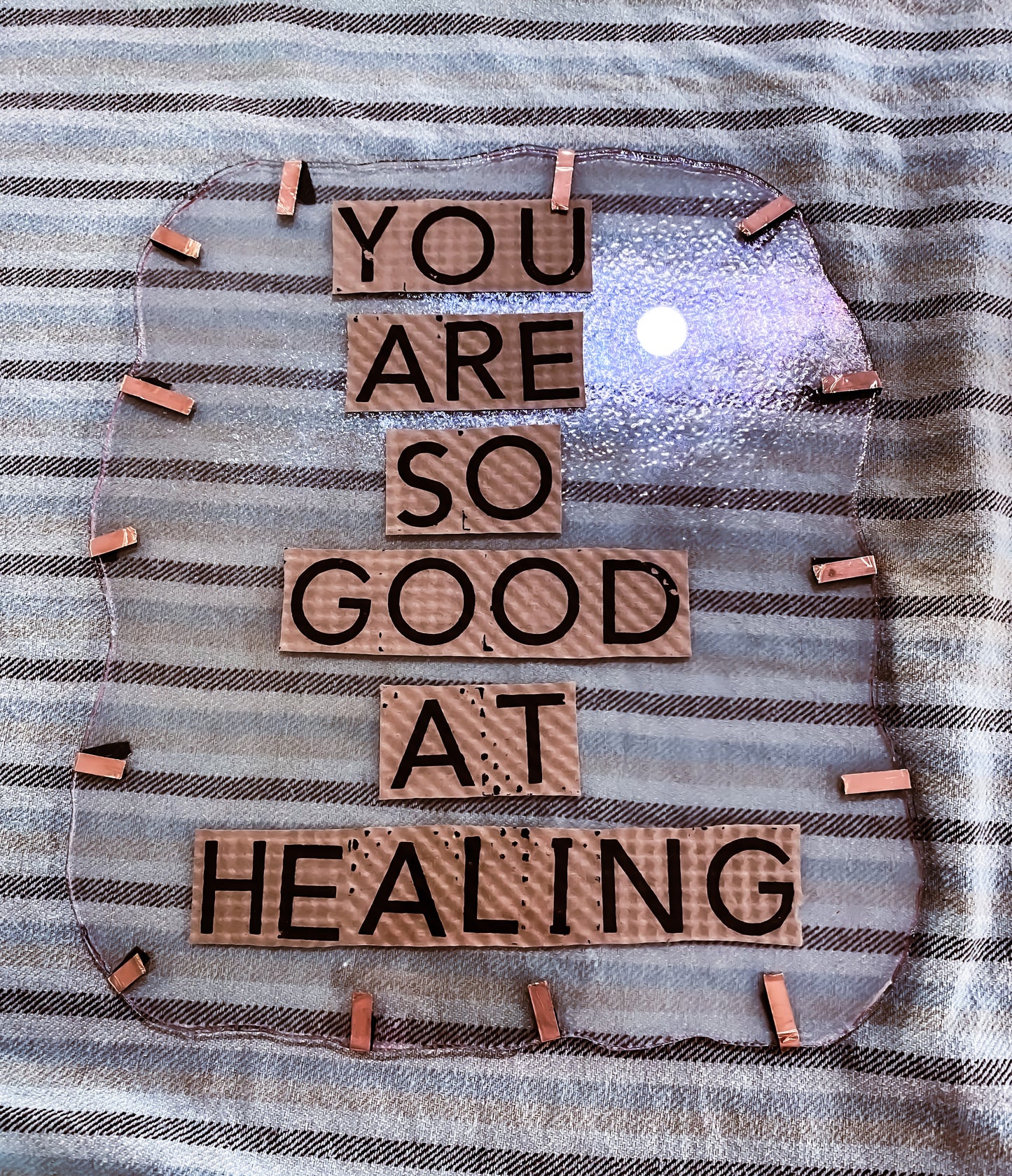 You Are So Good At Healing Stained Glass Panel