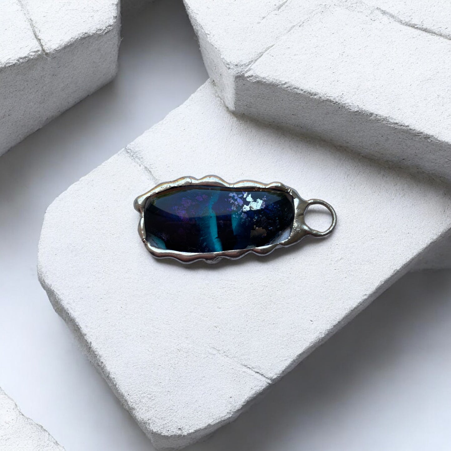 Aquarius Pendant | Fused Glass O Ring Necklace