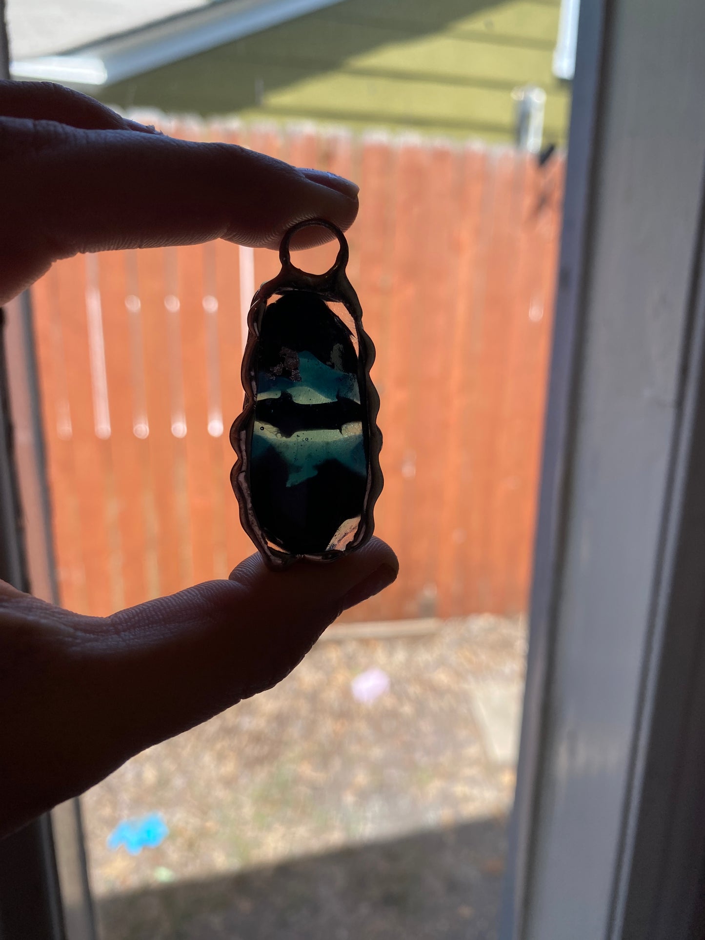 Aquarius Pendant | Fused Glass O Ring Necklace