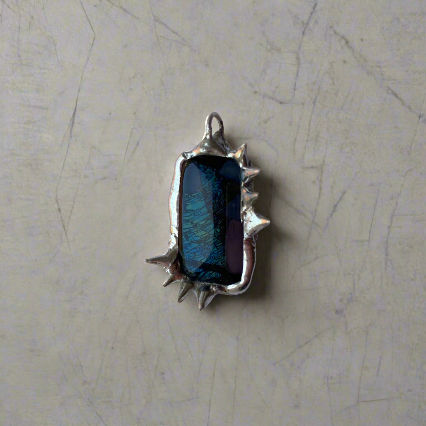 Chaos Creature Pendant | Spiked Fused Glass Amulet