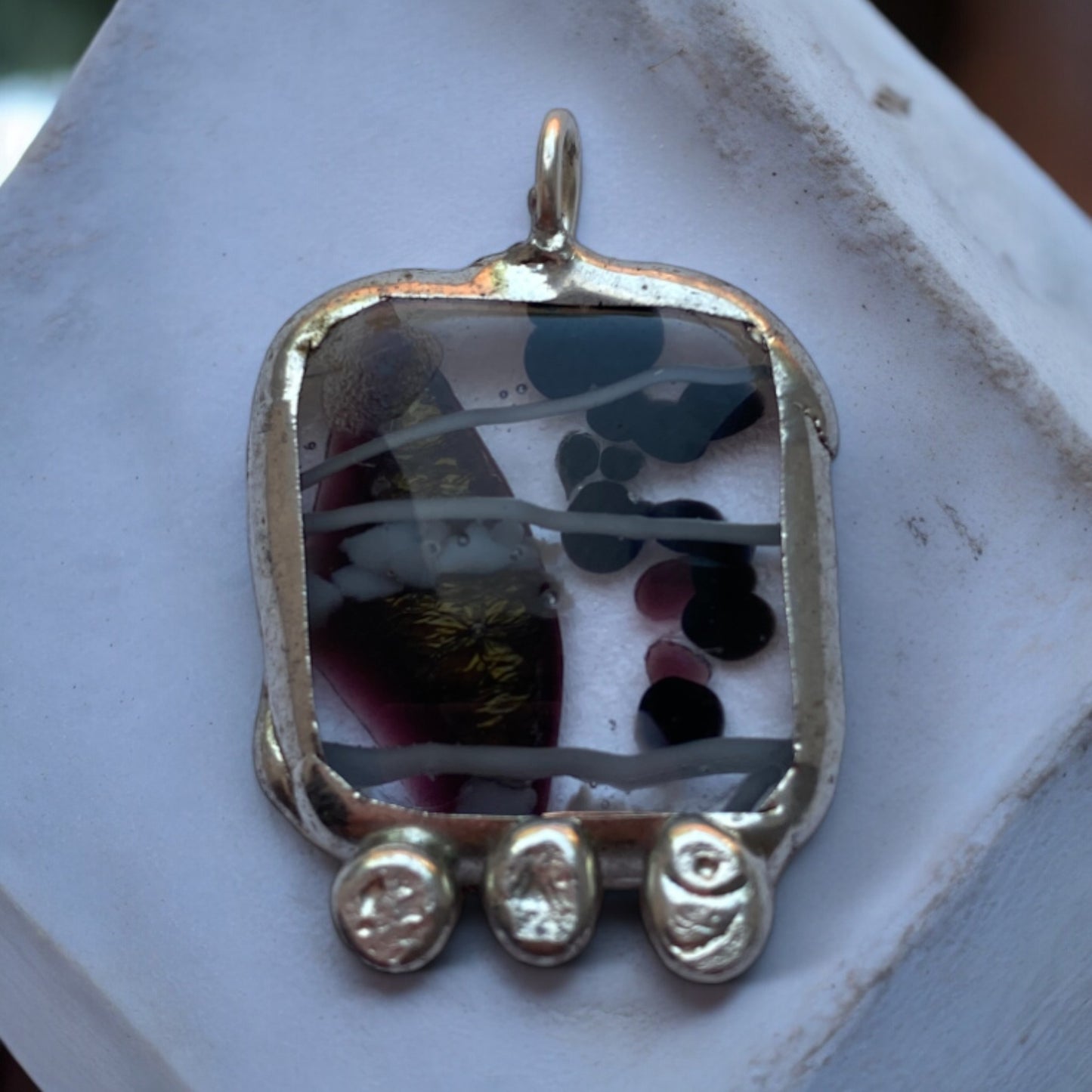 Abstract Spirit Pendant | Fused Glass Amulet