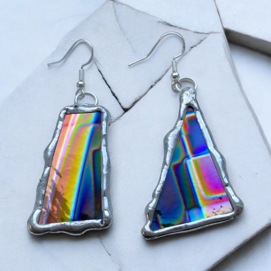 Trance Fractal Portals | Stained Glass Earrings