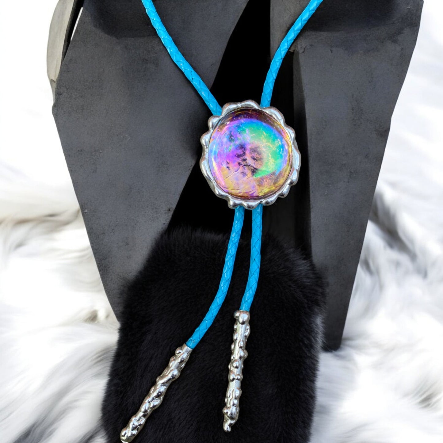 Angel Realm Stained Glass Bolo Tie