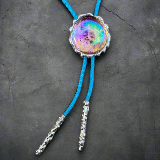 Angel Realm Stained Glass Bolo Tie