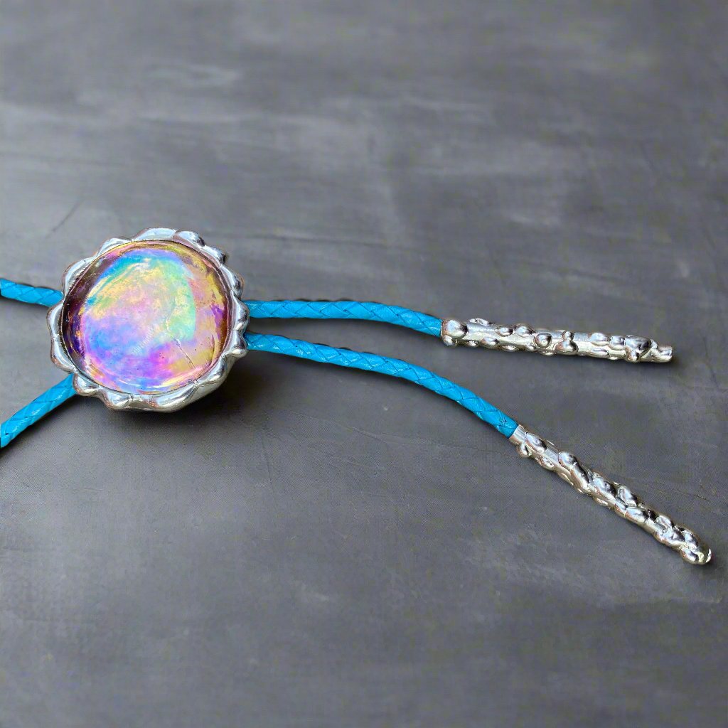 Angel Realm Stained Glass Bolo Tie