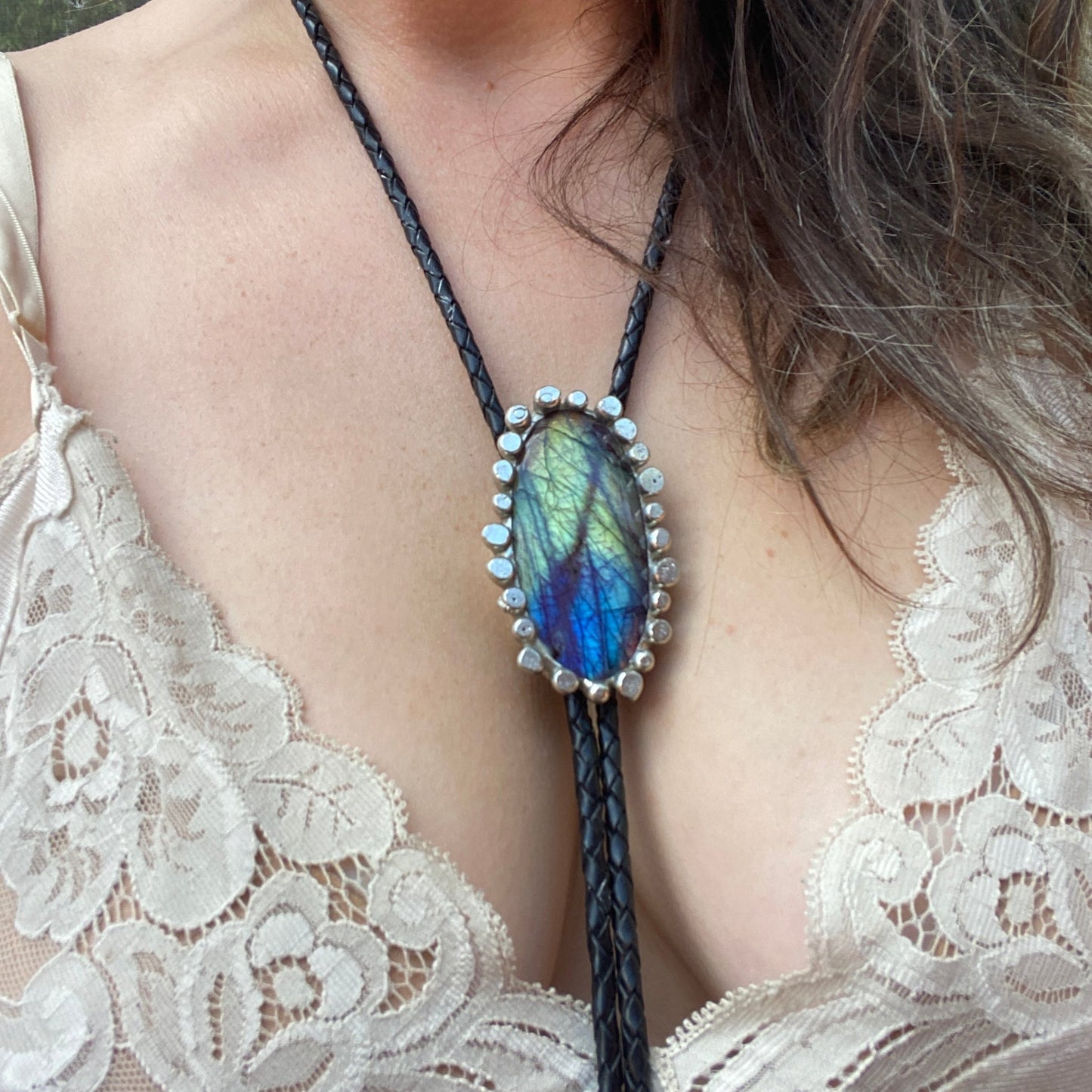 Labradorite Chant Bolo Tie