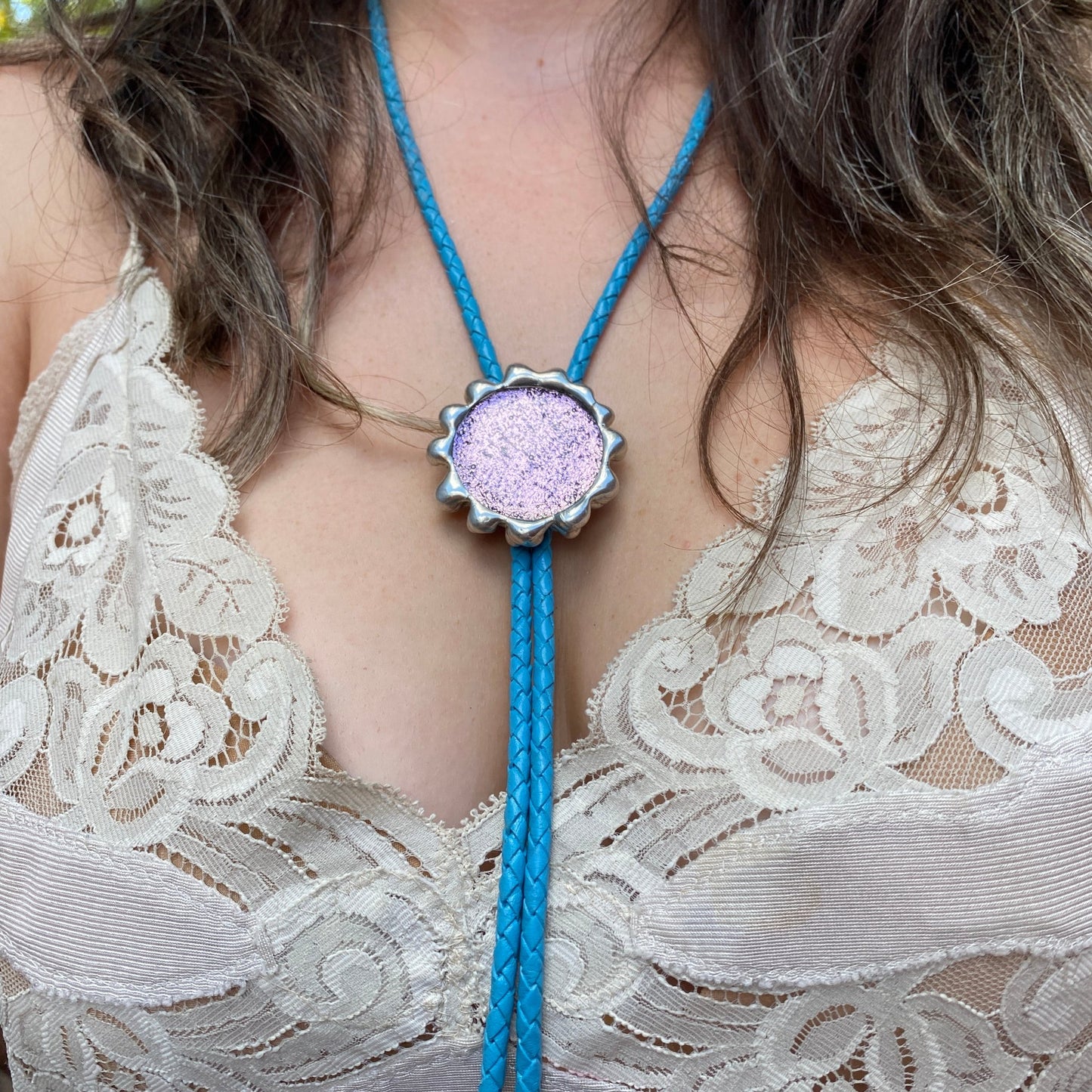 Seraphic Fused Glass Bolo Tie