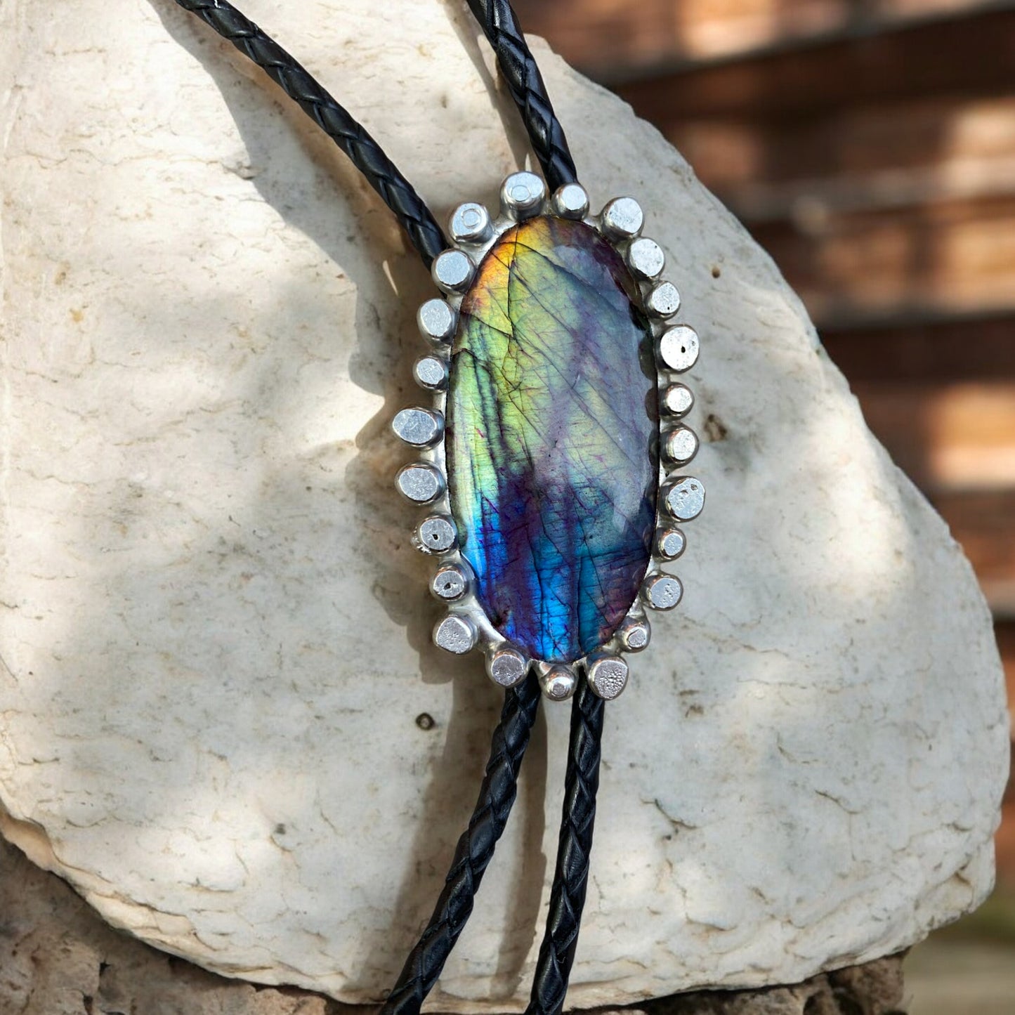 Labradorite Chant Bolo Tie