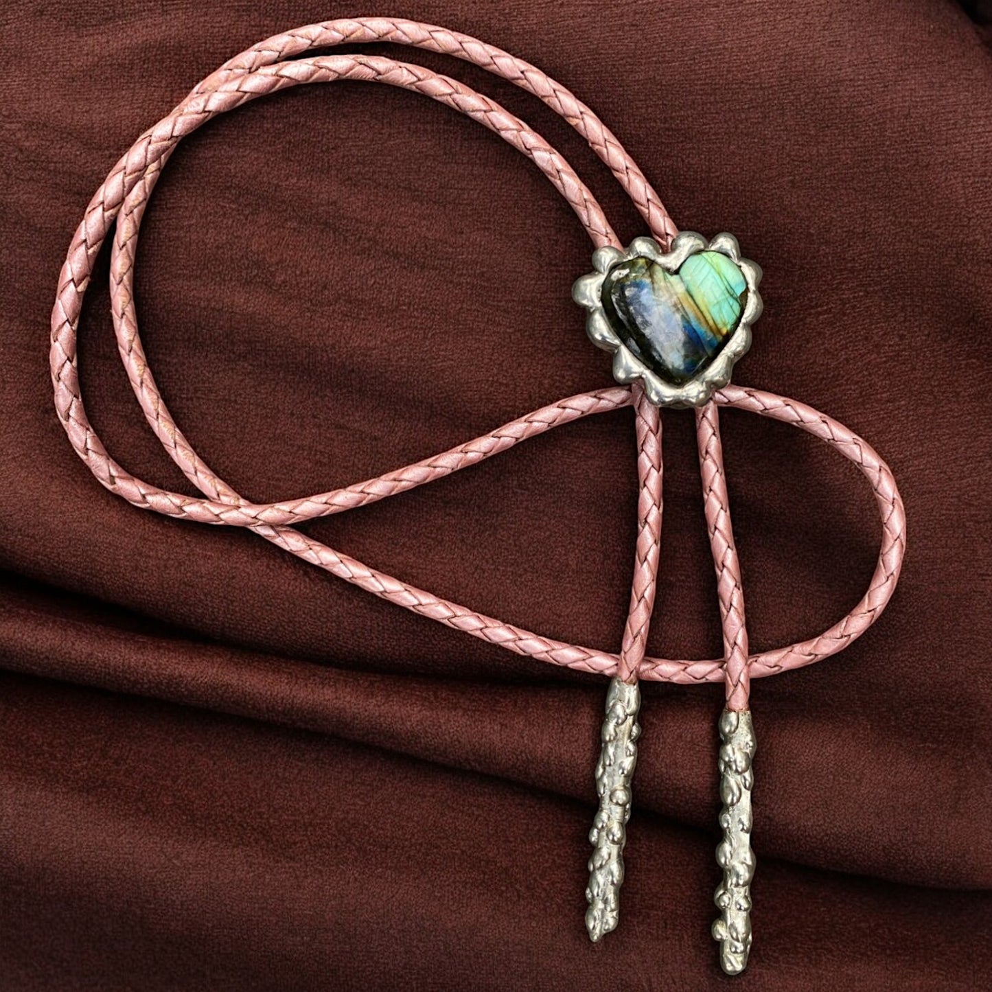 Labradorite Sweet Heart Bolo Tie