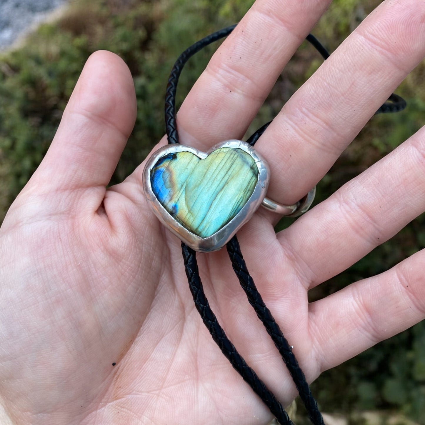 Labradorite Bright Heart Bolo Tie